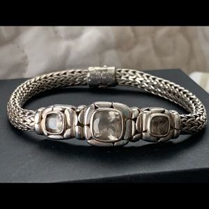 $1200 John Hardy White Topaz Batu Cali 925 Vintage Wheat bracelet